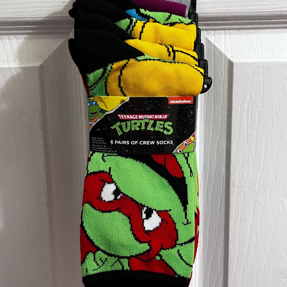 Nickelodeon Teenage Mutant Ninja Turtles Crew Socks - Multicolor